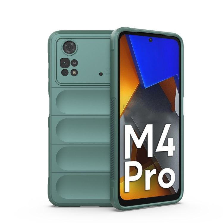 For Xiaomi Poco M4 Pro 4G Magic Shield TPU + Flannel Phone Case(Dark Green) - Xiaomi Cases by buy2fix | Online Shopping UK | buy2fix