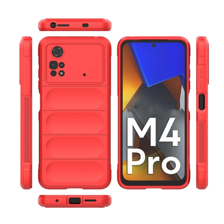 For Xiaomi Poco M4 Pro 4G Magic Shield TPU + Flannel Phone Case(Red) - Xiaomi Cases by buy2fix | Online Shopping UK | buy2fix