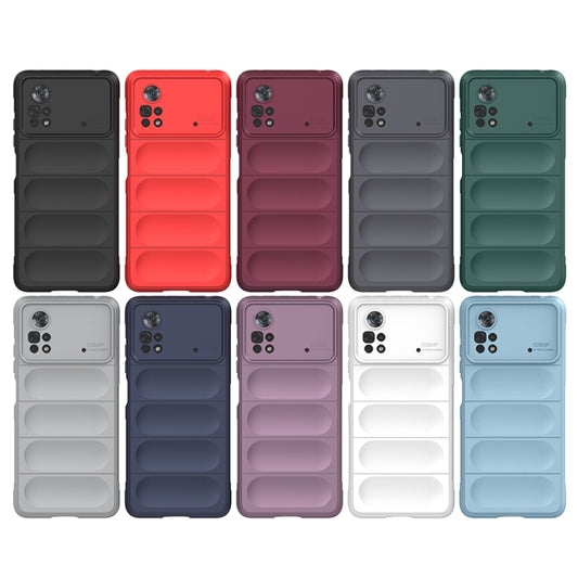 For Xiaomi Poco X4 Pro 5G Magic Shield TPU + Flannel Phone Case(Dark Green) by buy2fix