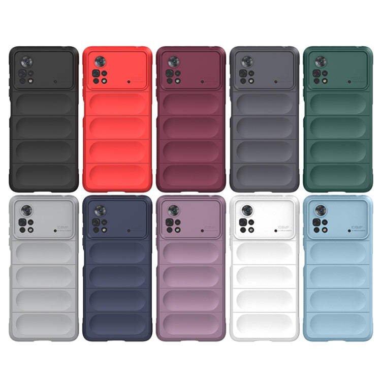 For Xiaomi Poco X4 Pro 5G Magic Shield TPU + Flannel Phone Case(Grey) - Xiaomi Cases by buy2fix | Online Shopping UK | buy2fix