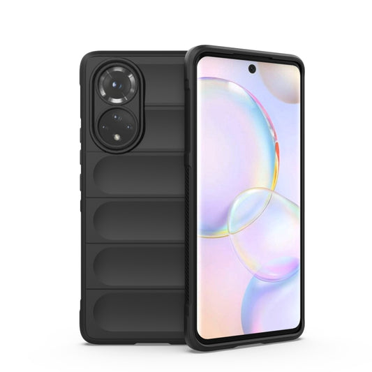 For Huawei Nova 9/Honor 50 Magic Shield TPU + Flannel Phone Case(Black) - Huawei Cases by buy2fix | Online Shopping UK | buy2fix