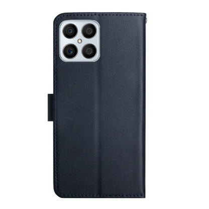 For Honor X8 Genuine Leather Fingerprint-proof Horizontal Flip Phone Case(Blue) - Honor Cases by buy2fix | Online Shopping UK | buy2fix