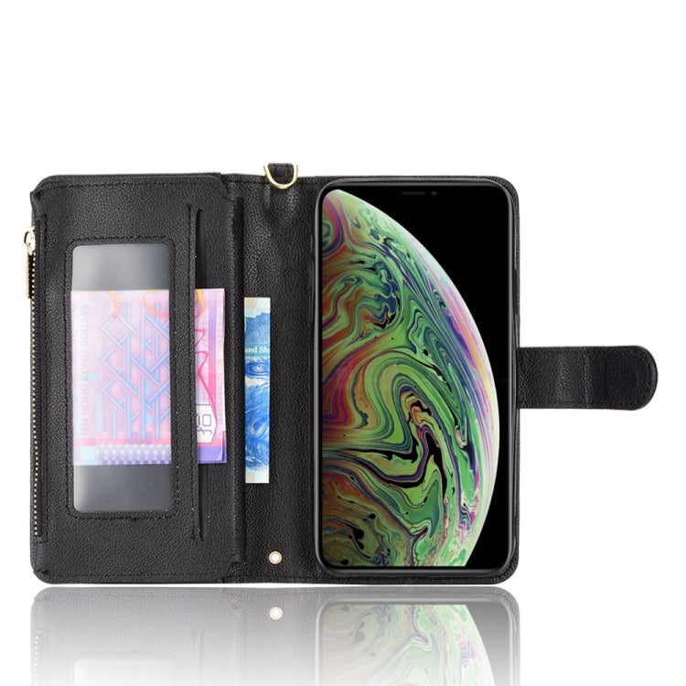 For iPhone X / XS Litchi Texture Zipper Leather Phone Case(Black) - More iPhone Cases by buy2fix | Online Shopping UK | buy2fix