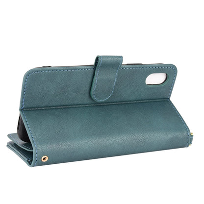 For iPhone X / XS Litchi Texture Zipper Leather Phone Case(Green) - More iPhone Cases by buy2fix | Online Shopping UK | buy2fix