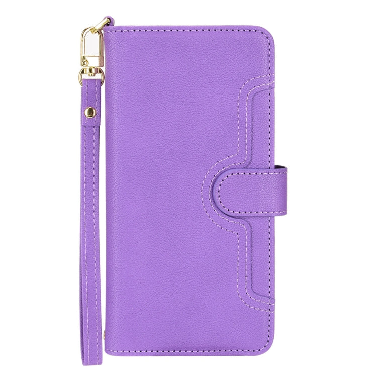 For iPhone X / XS Litchi Texture Zipper Leather Phone Case(Purple) - More iPhone Cases by buy2fix | Online Shopping UK | buy2fix
