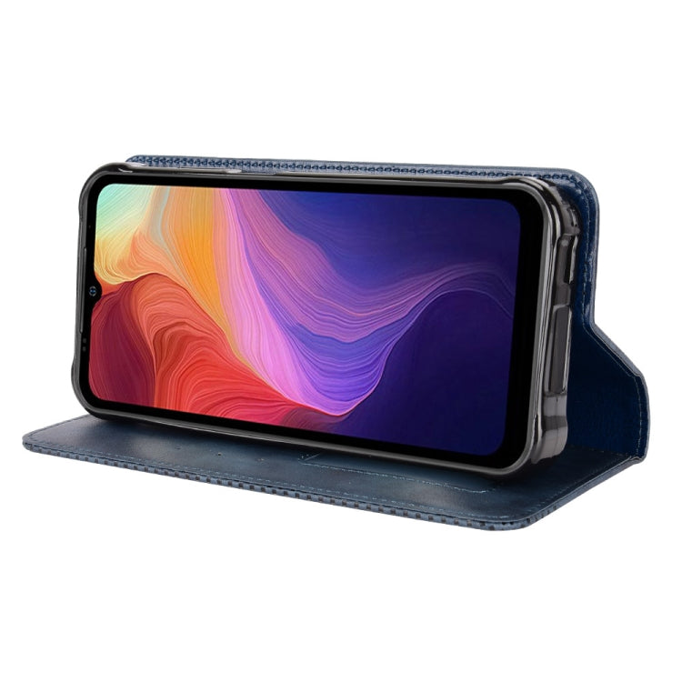 For Ulefone Power Armor 14 / 14 Pro Magnetic Buckle Retro Texture Leather Phone Case(Blue) by buy2fix