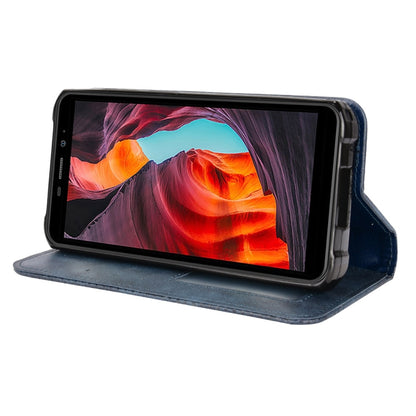 For Ulefone Armor X10 / X10 Pro Magnetic Buckle Retro Texture Leather Phone Case(Blue) by buy2fix