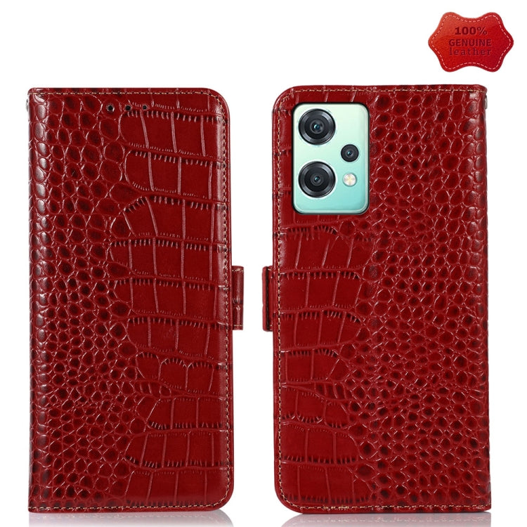 For OnePlus Nord CE 2 Lite 5G Crocodile Top Layer Cowhide Leather Phone Case(Red) - OnePlus Cases by buy2fix | Online Shopping UK | buy2fix