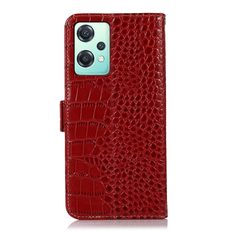 For OnePlus Nord CE 2 Lite 5G Crocodile Top Layer Cowhide Leather Phone Case(Red) - OnePlus Cases by buy2fix | Online Shopping UK | buy2fix