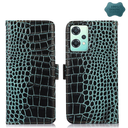 For OnePlus Nord CE 2 Lite 5G Crocodile Top Layer Cowhide Leather Phone Case(Green) - OnePlus Cases by buy2fix | Online Shopping UK | buy2fix