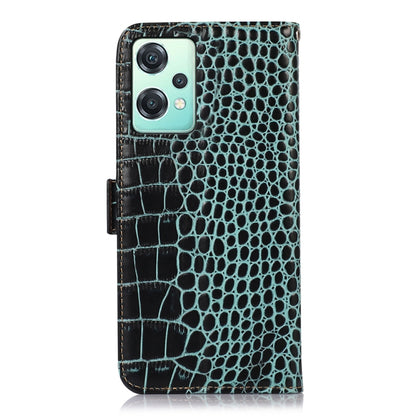 For OnePlus Nord CE 2 Lite 5G Crocodile Top Layer Cowhide Leather Phone Case(Green) - OnePlus Cases by buy2fix | Online Shopping UK | buy2fix