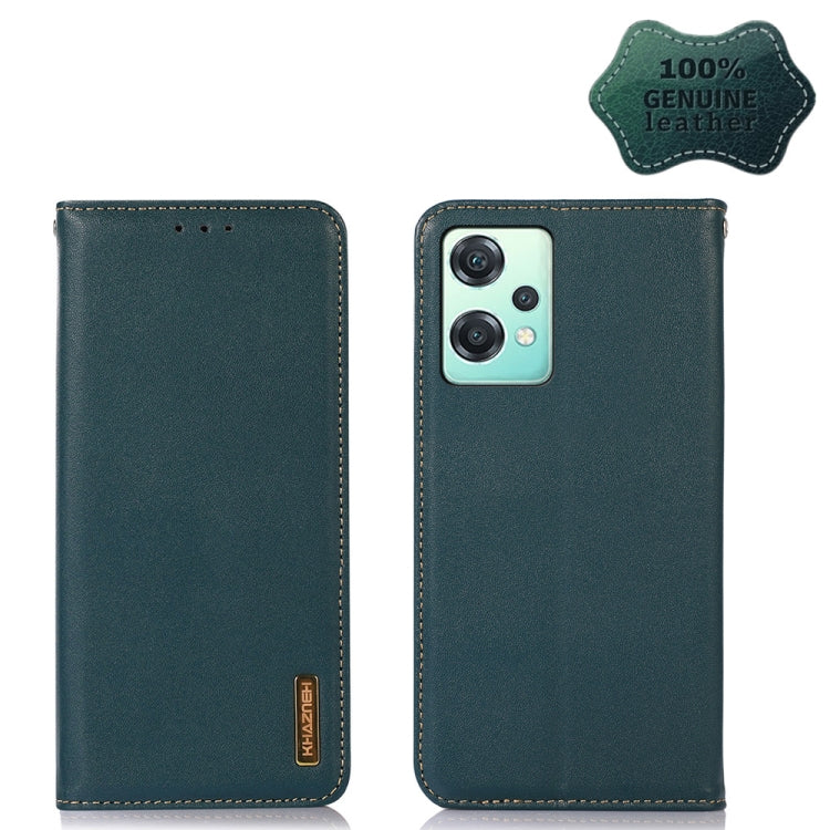 For OnePlus Nord CE 2 Lite 5G KHAZNEH Nappa Top Layer Cowhide Leather Phone Case(Green) - OnePlus Cases by buy2fix | Online Shopping UK | buy2fix