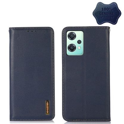 For OnePlus Nord CE 2 Lite 5G KHAZNEH Nappa Top Layer Cowhide Leather Phone Case(Blue) - OnePlus Cases by buy2fix | Online Shopping UK | buy2fix