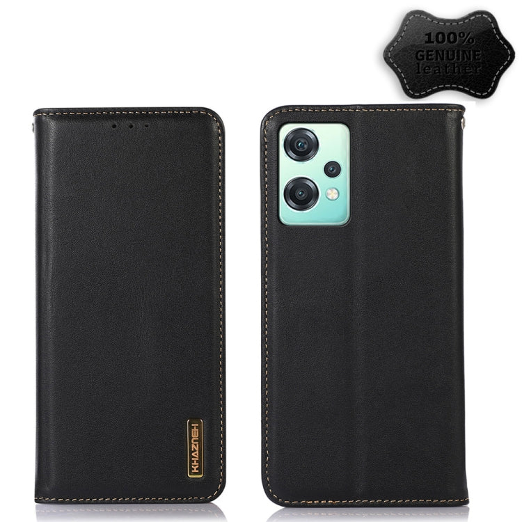 For OnePlus Nord CE 2 Lite 5G KHAZNEH Nappa Top Layer Cowhide Leather Phone Case(Black) - OnePlus Cases by buy2fix | Online Shopping UK | buy2fix