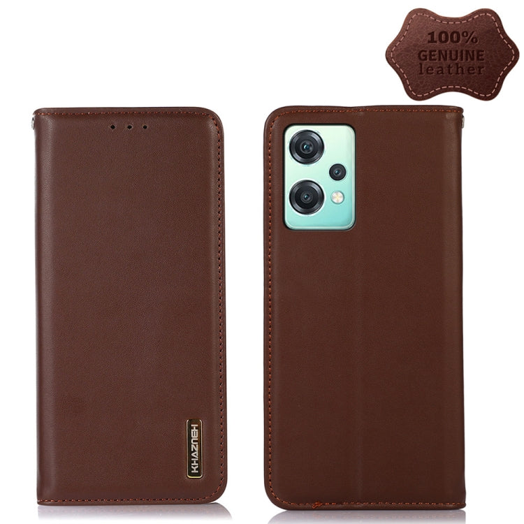 For OnePlus Nord CE 2 Lite 5G KHAZNEH Nappa Top Layer Cowhide Leather Phone Case(Brown) - OnePlus Cases by buy2fix | Online Shopping UK | buy2fix