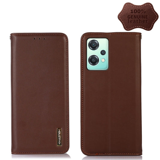 For OnePlus Nord CE 2 Lite 5G KHAZNEH Nappa Top Layer Cowhide Leather Phone Case(Brown) - OnePlus Cases by buy2fix | Online Shopping UK | buy2fix