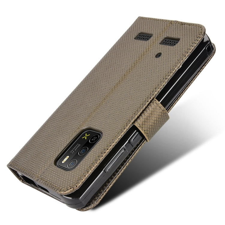 For Ulefone Armor X10 / X10 Pro Diamond Texture Leather Phone Case(Brown) by buy2fix