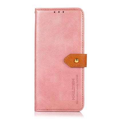 For iPhone 17 Pro KHAZNEH Dual-color Cowhide Texture Flip Leather Phone Case(Rose Gold) - iPhone 17 Pro Cases by buy2fix | Online Shopping UK | buy2fix
