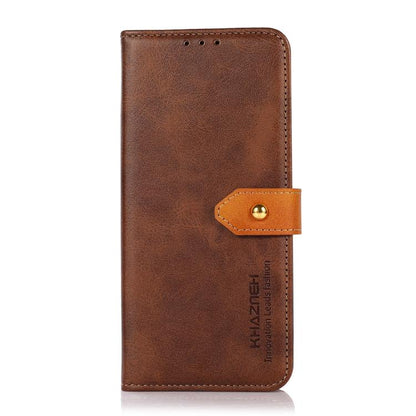For iPhone 17 Pro KHAZNEH Dual-color Cowhide Texture Flip Leather Phone Case(Brown) - iPhone 17 Pro Cases by buy2fix | Online Shopping UK | buy2fix