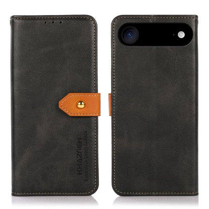 For iPhone 17 Air KHAZNEH Dual-color Cowhide Texture Flip Leather Phone Case(Black) - iPhone 17 Air Cases by buy2fix | Online Shopping UK | buy2fix