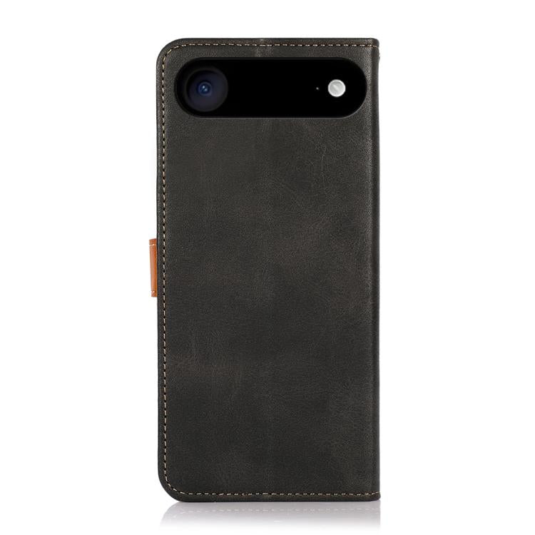 For iPhone 17 Air KHAZNEH Dual-color Cowhide Texture Flip Leather Phone Case(Black) - iPhone 17 Air Cases by buy2fix | Online Shopping UK | buy2fix