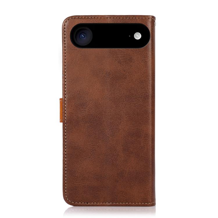 For iPhone 17 Air KHAZNEH Dual-color Cowhide Texture Flip Leather Phone Case(Brown) - iPhone 17 Air Cases by buy2fix | Online Shopping UK | buy2fix