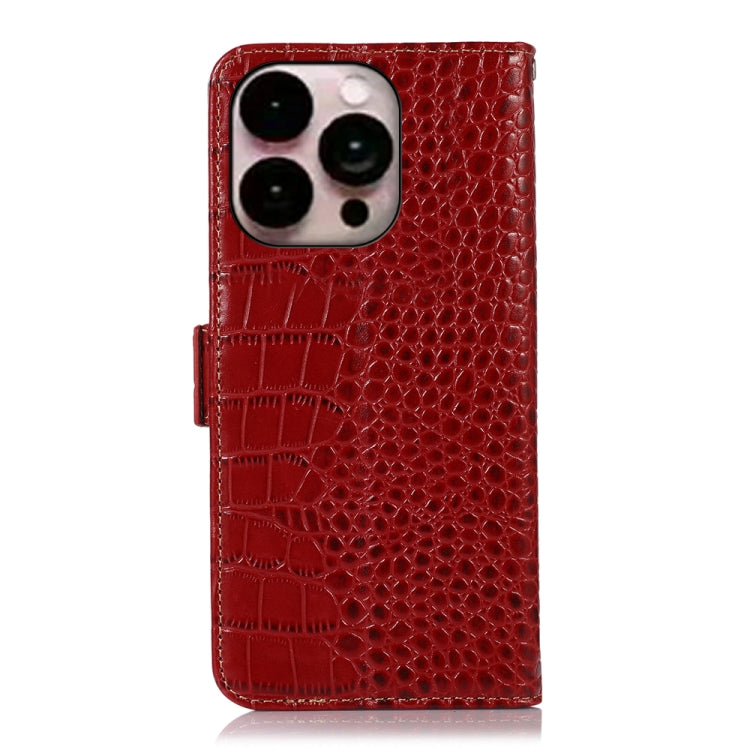 For iPhone 14 Pro Max Crocodile Top Layer Cowhide Leather Phone Case (Red) - iPhone 14 Pro Max Cases by buy2fix | Online Shopping UK | buy2fix