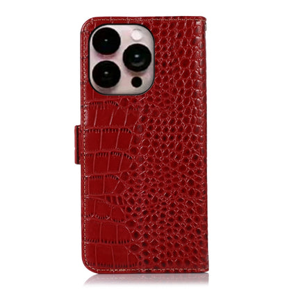 For iPhone 14 Pro Max Crocodile Top Layer Cowhide Leather Phone Case (Red) - iPhone 14 Pro Max Cases by buy2fix | Online Shopping UK | buy2fix