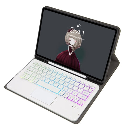 A07B-AS Lambskin Pen Slot Touch Pad Backlight Bluetooth Keyboard Leather Tablet Case For iPad 9.7 2018&2017 / Pro 9.7 / Air 2(Rose Gold) by buy2fix