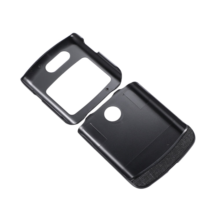 For Motorola Razr 5G Brugg Texture PU+TPU+PC Shockproof Phone Case(Black) by buy2fix