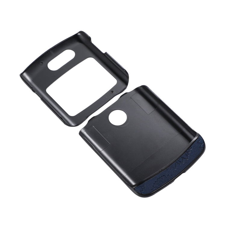 For Motorola Razr 5G Sunflower Pattern PU+TPU+PC Shockproof Phone Case(Blue) by buy2fix