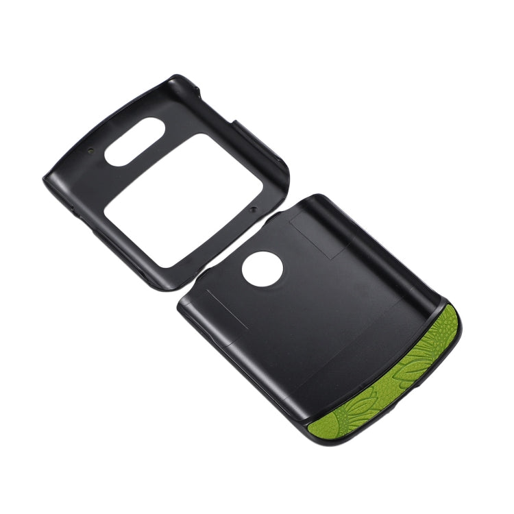 For Motorola Razr 5G Sunflower Pattern PU+TPU+PC Shockproof Phone Case(Light Green) by buy2fix