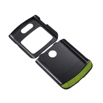 For Motorola Razr 5G Sunflower Pattern PU+TPU+PC Shockproof Phone Case(Light Green) by buy2fix