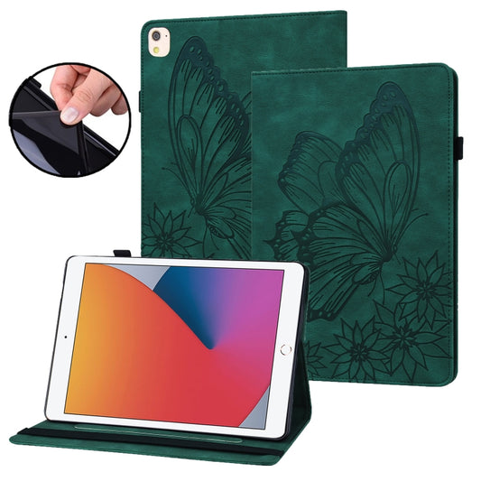 For iPad 10.2 2020 / Air 2019 Big Butterfly Embossed Smart Leather Tablet Case(Green) - iPad 10.2 Cases by buy2fix | Online Shopping UK | buy2fix