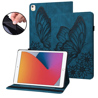 For iPad 10.2 2020 / Air 2019 Big Butterfly Embossed Smart Leather Tablet Case(Blue) - iPad 10.2 Cases by buy2fix | Online Shopping UK | buy2fix
