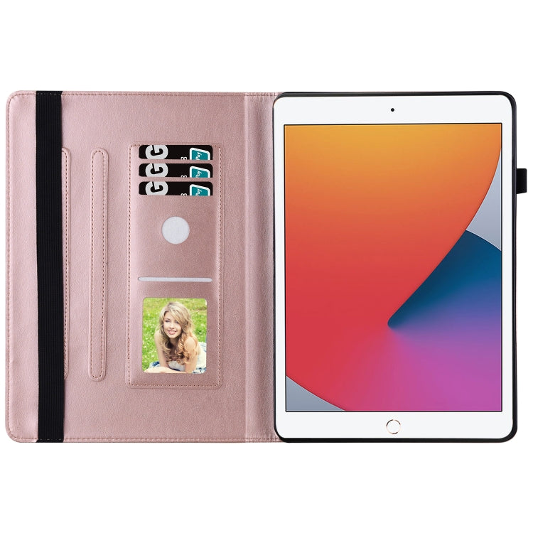 For iPad 10.2 2020 / Air 2019 Big Butterfly Embossed Smart Leather Tablet Case(Rose Gold) - iPad 10.2 Cases by buy2fix | Online Shopping UK | buy2fix