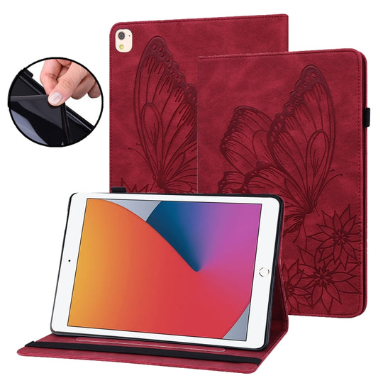 For iPad 10.2 2020 / Air 2019 Big Butterfly Embossed Smart Leather Tablet Case(Red) - iPad 10.2 Cases by buy2fix | Online Shopping UK | buy2fix