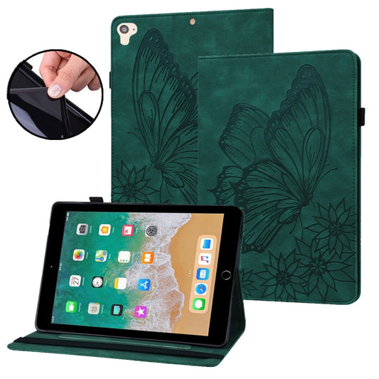 Big Butterfly Embossed Smart Leather Tablet Case For iPad Air 2 / 9.7 2018&2017(Green) - iPad 9.7 (2018) & (2017) Cases by buy2fix | Online Shopping UK | buy2fix