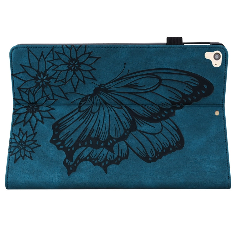 Big Butterfly Embossed Smart Leather Tablet Case For iPad Air 2 / 9.7 2018&2017(Blue) - iPad 9.7 (2018) & (2017) Cases by buy2fix | Online Shopping UK | buy2fix