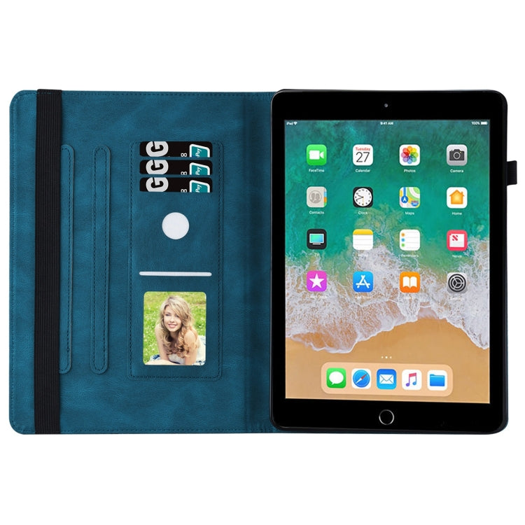 Big Butterfly Embossed Smart Leather Tablet Case For iPad Air 2 / 9.7 2018&2017(Blue) - iPad 9.7 (2018) & (2017) Cases by buy2fix | Online Shopping UK | buy2fix
