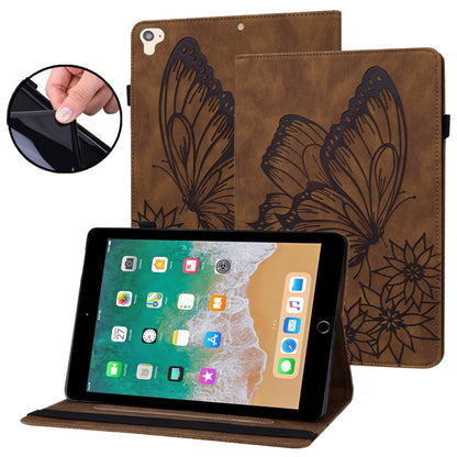 Big Butterfly Embossed Smart Leather Tablet Case For iPad Air 2 / 9.7 2018&2017(Brown) - iPad 9.7 (2018) & (2017) Cases by buy2fix | Online Shopping UK | buy2fix