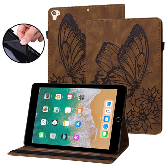 Big Butterfly Embossed Smart Leather Tablet Case For iPad Air 2 / 9.7 2018&2017(Brown) - iPad 9.7 (2018) & (2017) Cases by buy2fix | Online Shopping UK | buy2fix