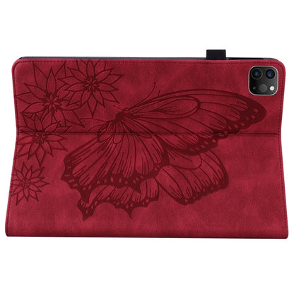 For iPad Pro 11 2022 / 2021 / 2020 / Air 2020 10.9 / 11 2024 Big Butterfly Embossed Smart Leather Tablet Case(Red) - iPad Pro 11 (2022/2021) Cases by buy2fix | Online Shopping UK | buy2fix