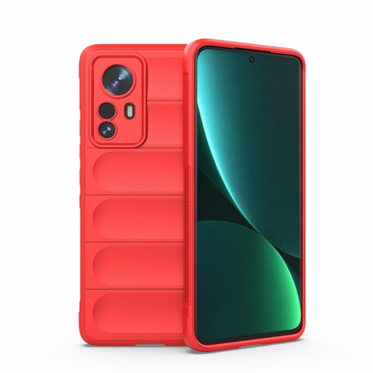 For Xiaomi 12 Pro Magic Shield TPU + Flannel Phone Case(Red) - Xiaomi Cases by buy2fix | Online Shopping UK | buy2fix