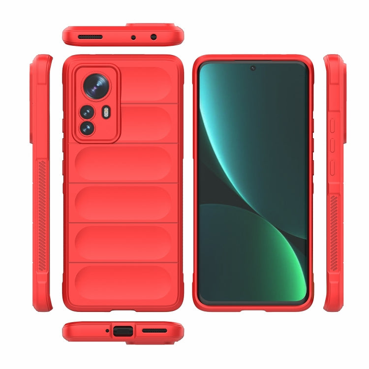 For Xiaomi 12 Pro Magic Shield TPU + Flannel Phone Case(Red) by buy2fix