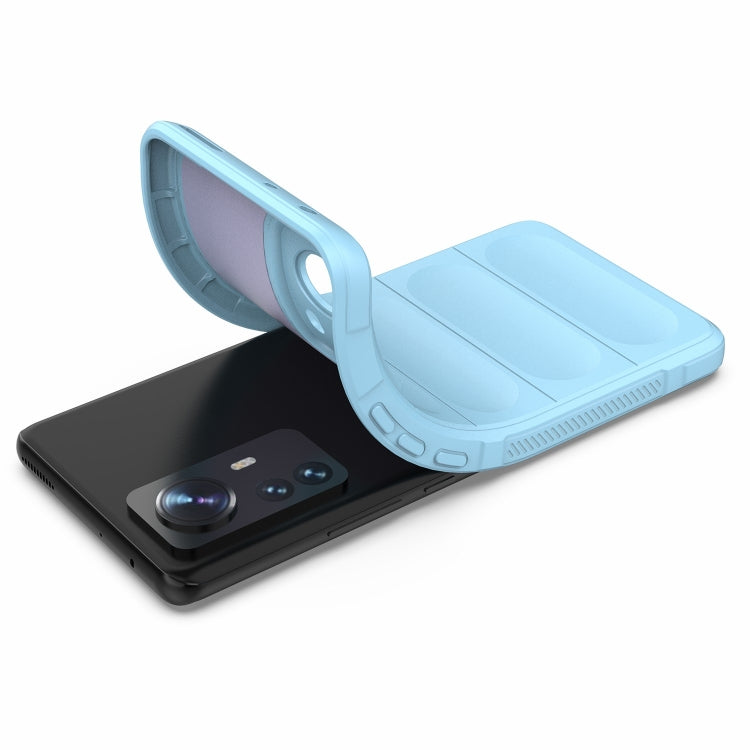 For Xiaomi 12 Pro Magic Shield TPU + Flannel Phone Case(Light Blue) - Xiaomi Cases by buy2fix | Online Shopping UK | buy2fix