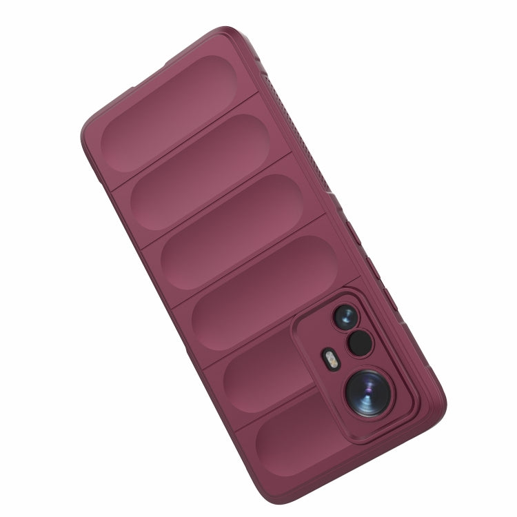 For Xiaomi 12 Pro Magic Shield TPU + Flannel Phone Case(Wine Red) - Xiaomi Cases by buy2fix | Online Shopping UK | buy2fix