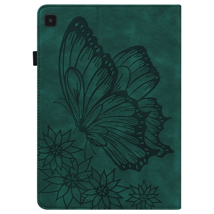 For Samsung Galaxy Tab A7 Lite T220/T225 Big Butterfly Embossed Leather Tablet Case(Green) by buy2fix