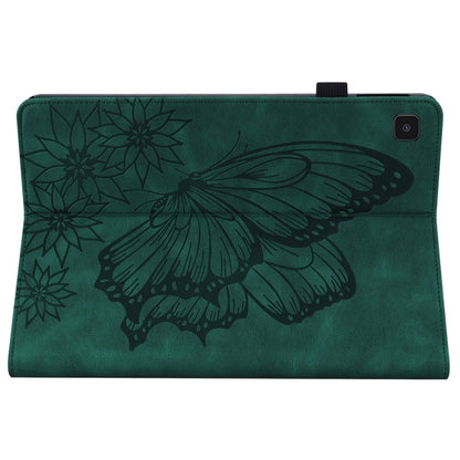 For Samsung Galaxy Tab A7 Lite T220/T225 Big Butterfly Embossed Leather Tablet Case(Green) by buy2fix