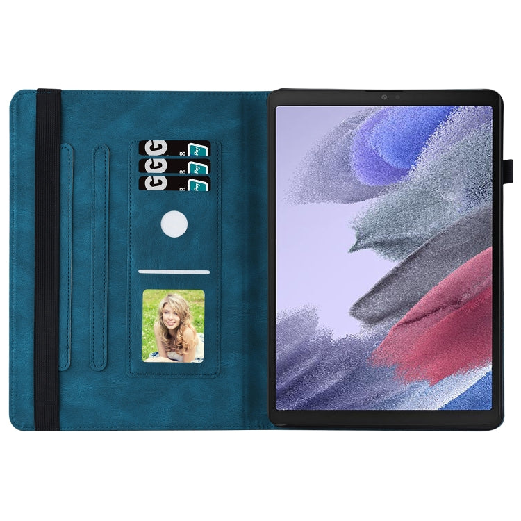 For Samsung Galaxy Tab A7 Lite T220/T225 Big Butterfly Embossed Leather Tablet Case(Blue) by buy2fix